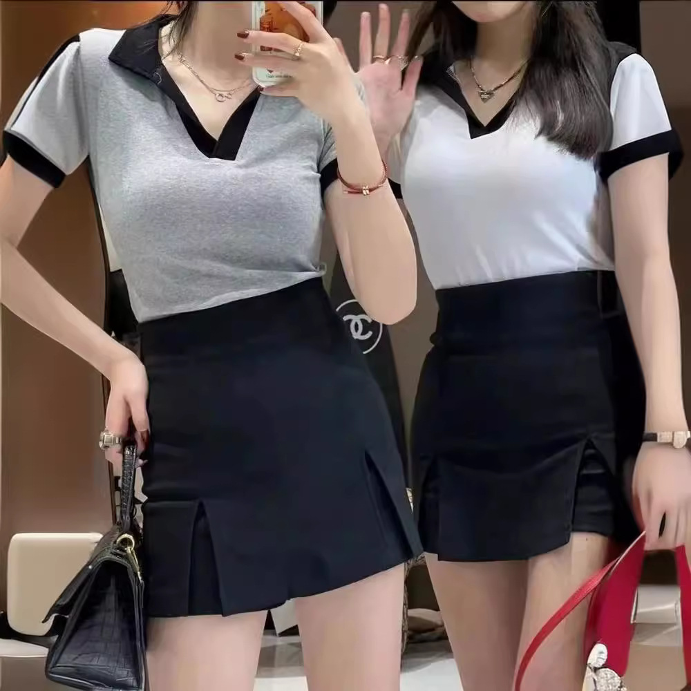 Black split skirt for women 2023 Spring and Autumn new popular pantskirt high waist slimming anti-exposure A- line skirt