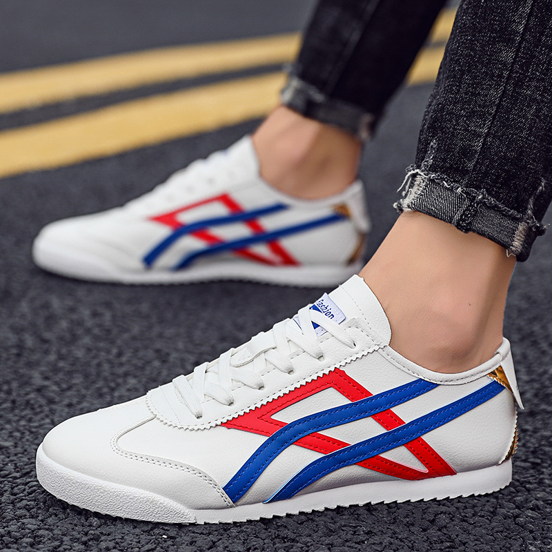 Picture of 2020 Autumn Leather White Shoes Korean Canvas Men's Shoes Casual Sports Forrest Gump Shoes Breathable All-match New Men's Shoes