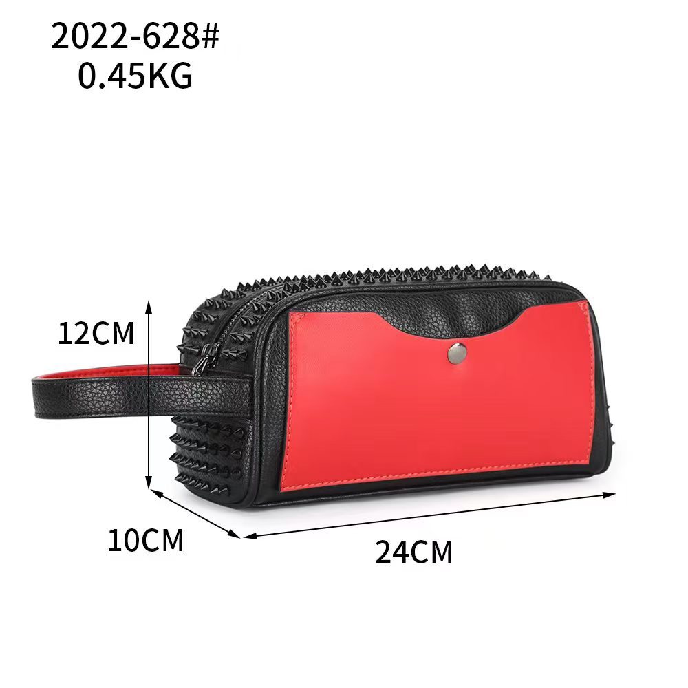 Picture of New style foreign trade punk style rivet bag European and American style fashion color matching hand bag large capacity storage dinner bag