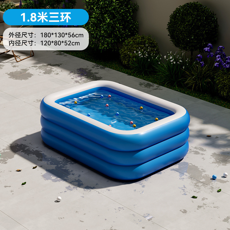Picture of PVC Kids Inflatable Swimming Pool Home User Outside Large Family Pool Thickened Plastic Baby Baby Pool