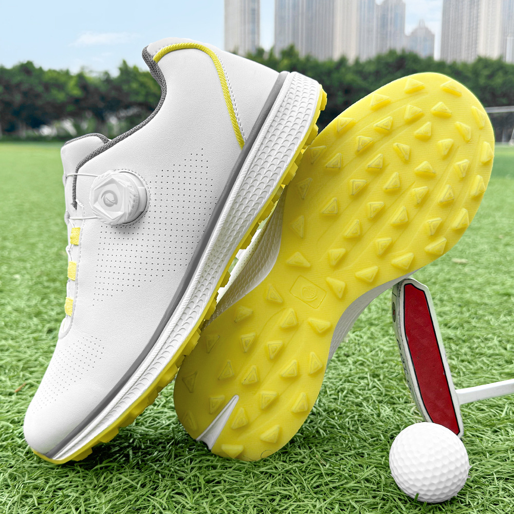 Golf Shoes Men's New Fixed Stud Button New Waterproof Comfortable Breathable Sports Golf Shoes for Men Cross-Border