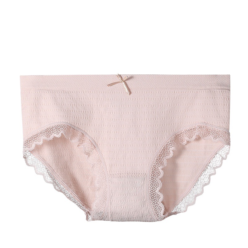 Women's Underwear Briefs Solid Color Comfortable Breathable Multicolor Lace Lace Young Girls Chengan Summer Pants