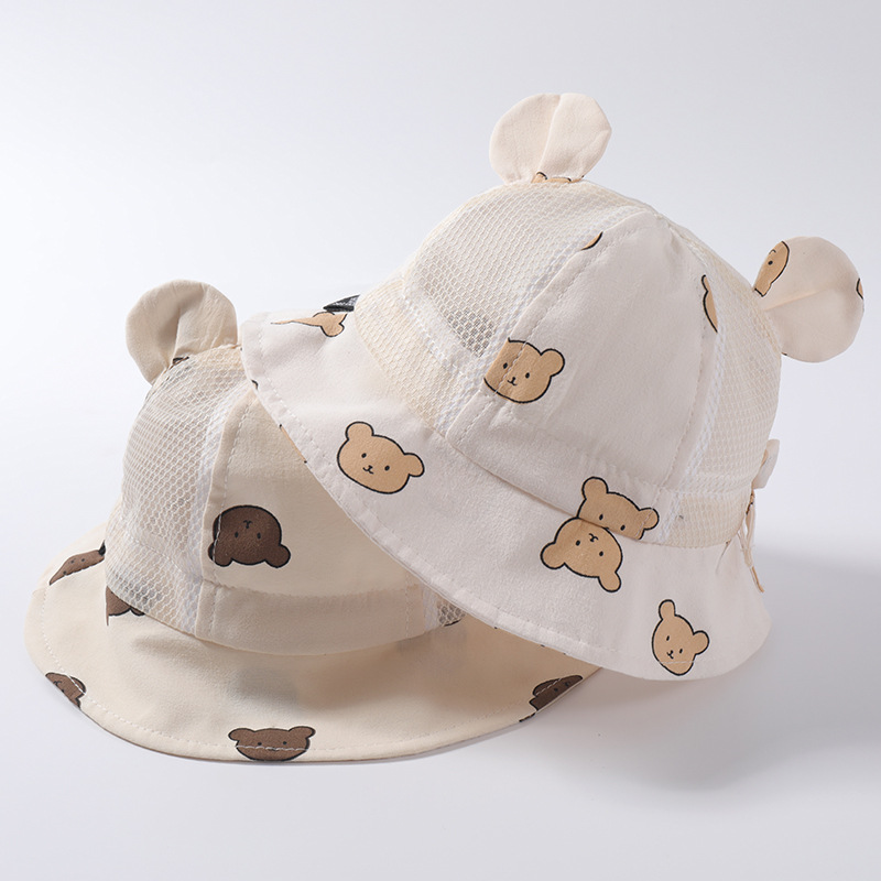 Spring and Autumn Baby Sun Hat Boys and Girls Cute Fisherman Hat Women's Treasure Korean Sunscreen Sun Hat Baby Hat Windproof
