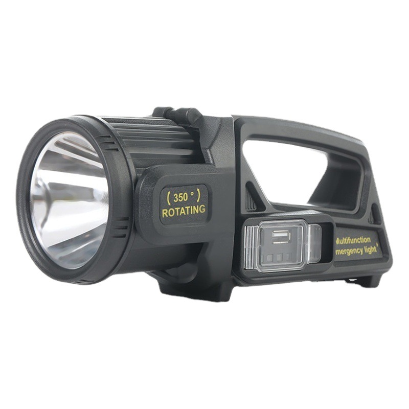 New P50 strong light portable light outdoor LED long-range probe Flashlight solar charging red light warning light