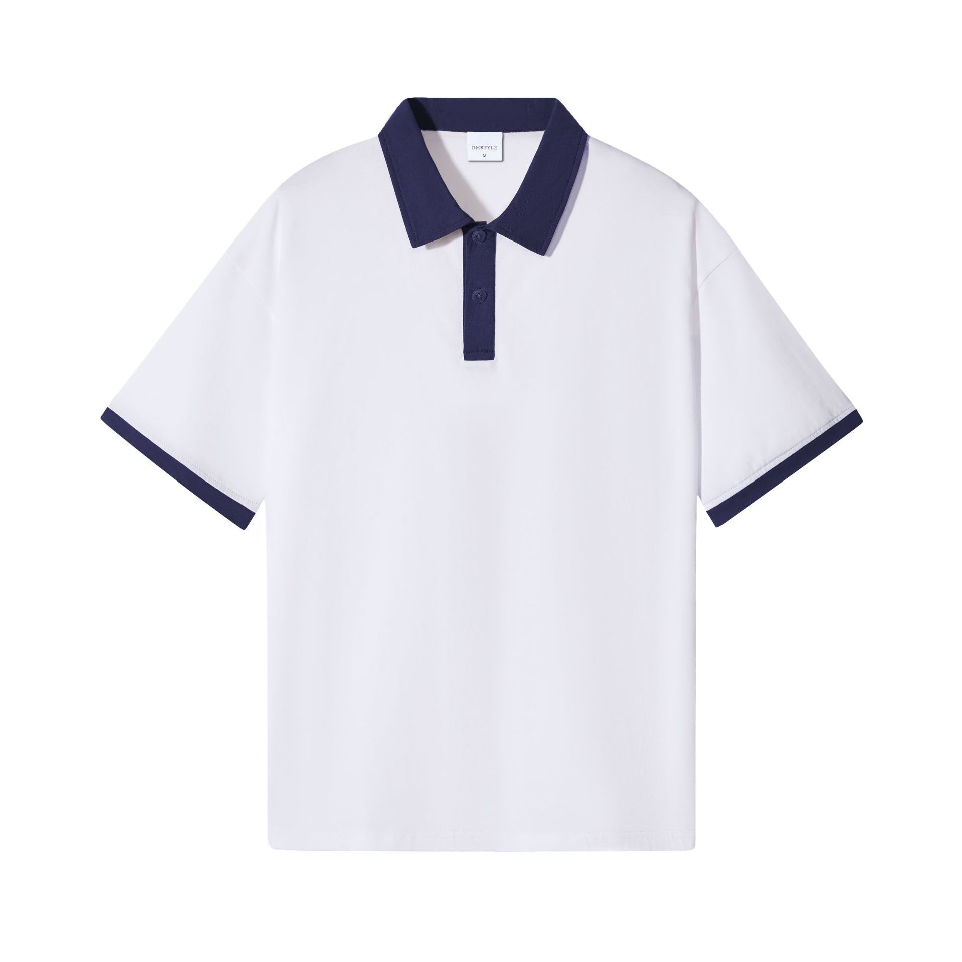Picture of Summer new contrast Hong Kong style men's polo shirt short sleeve 230g heavy cotton commuter Joker lapel T-shirt Women