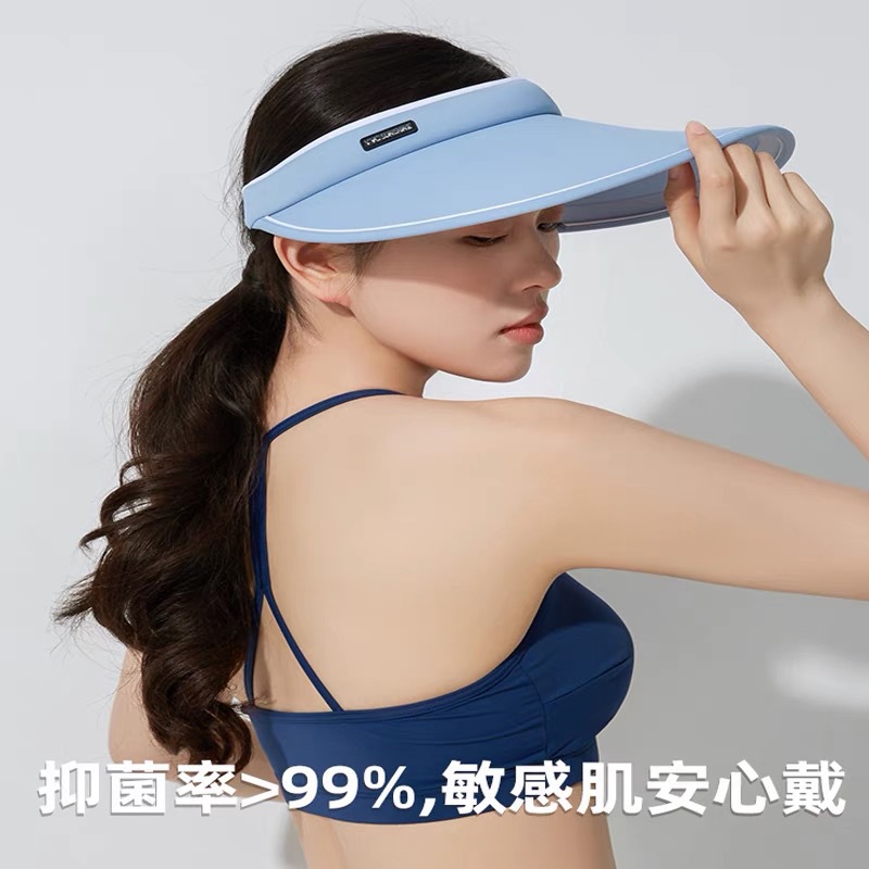 Picture of VVC sunscreen cap summer sports anti-ultraviolet large brim sun hat adult men and women outdoor empty top sun hat