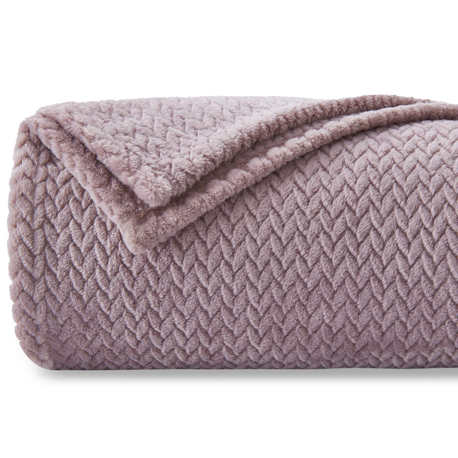 Super Soft Double Blanket Sofa Blanket High Quality Silky Flannel Leaf Pattern Lightweight Bed Blanket for Four Seasons Use