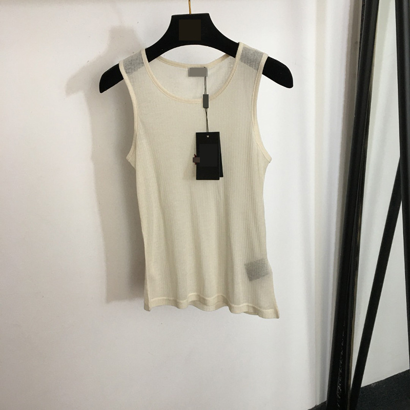2025 Nanyou Summer New Style Fashionable Casual Embroidered Red Letters Thin Cool See-Through Vest Top