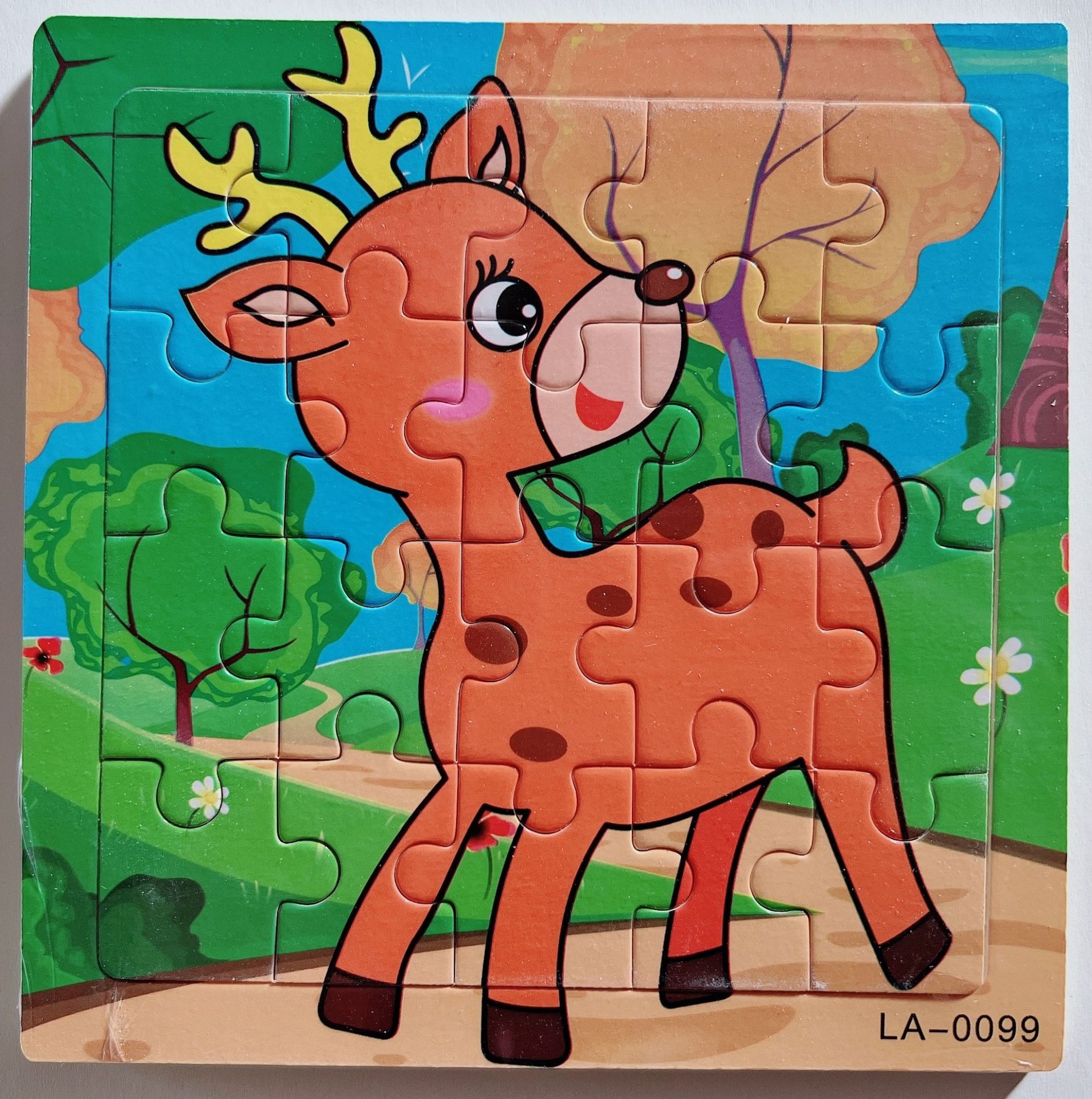 Picture of 20 Pieces of Wooden Kidsren's Intellectual Toys, Wooden Puzzles, Cartoon Animals, Street Stall Toys, Factory Direct Supply