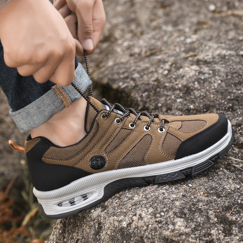 Shoes Men's New Fashionable Men's Shoes Korean Style Lace-up Casual Shoes Outdoor Tooling Mountaineering Shoes Low-top Labor Insurance Shoes for Foreign Trade