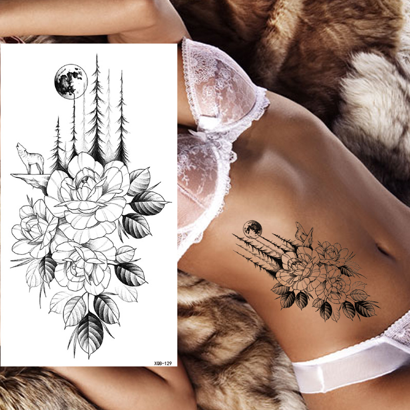 Picture of Children's cartoon flower arm sticker half arm full arm pink pig funny cross-border Henna creative color tattoo sticker wholesale