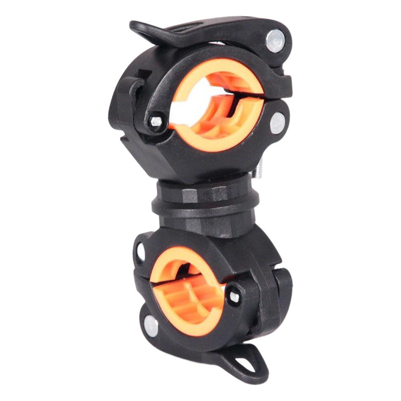 Bicycle Flashlight Light Clip Double Buckle Quick Release Headlight Holder Road Bike Light 360 Degree Multi-Function Fixed Base
