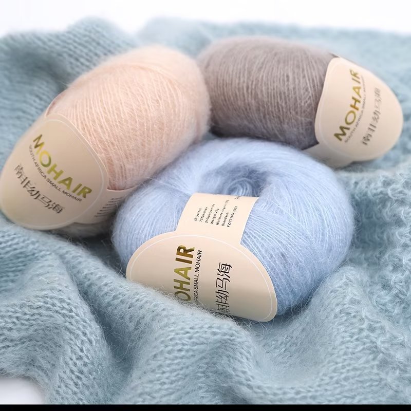 Wool Mohair Yarn Fine Wool Angora Plush Yarn Crochet South African Baby Mohair Yarn Ball Wholesale