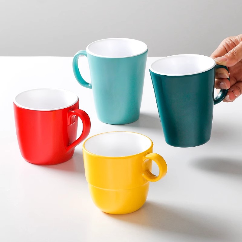 Picture of Double Color Cup melamine tableware Cup commercial restaurant restaurant special small tea cup hot pot imitation porcelain with ear drop-resistant water Cup