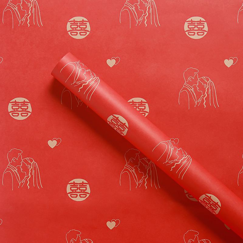 Picture of Flower Wrapping Paper Materials Wholesale Bouquet Gift Wrapping Paper Retro Flower Wrapping Kraft Paper Sunflower English Newspaper