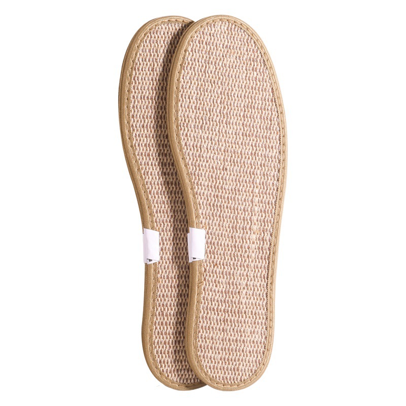 Cotton Linen Insole Men's Sweat Absorbing Deodorant Breathable Comfortable Women's Artemisia Deodorant sneaker Leather Shoes Spring and Summer Linen Insole