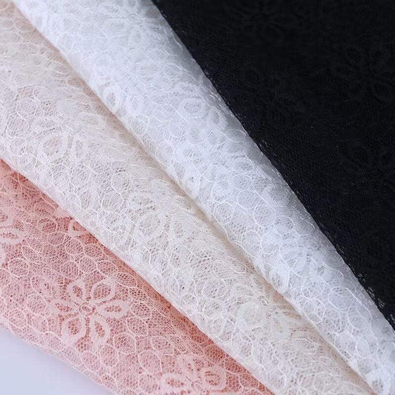 Spring/summer pink lace fabric, wedding dress, dress, qipao fashion, embroidered mesh base lace trim, accessories in stock