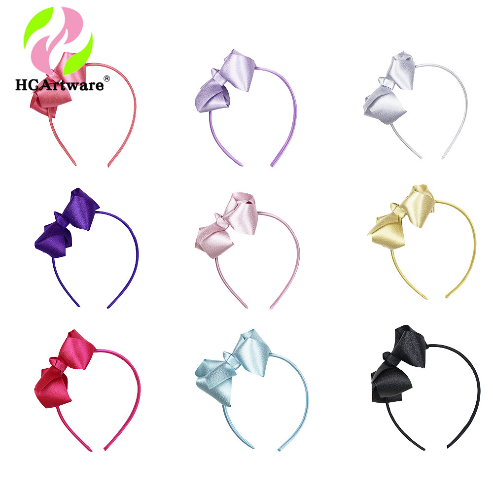 Haochuan 508 European and American Bow Hair Band Gold Weft Band 4inch Children's Ribbon Hair Band Plain Girl Fashion Hair Accessories