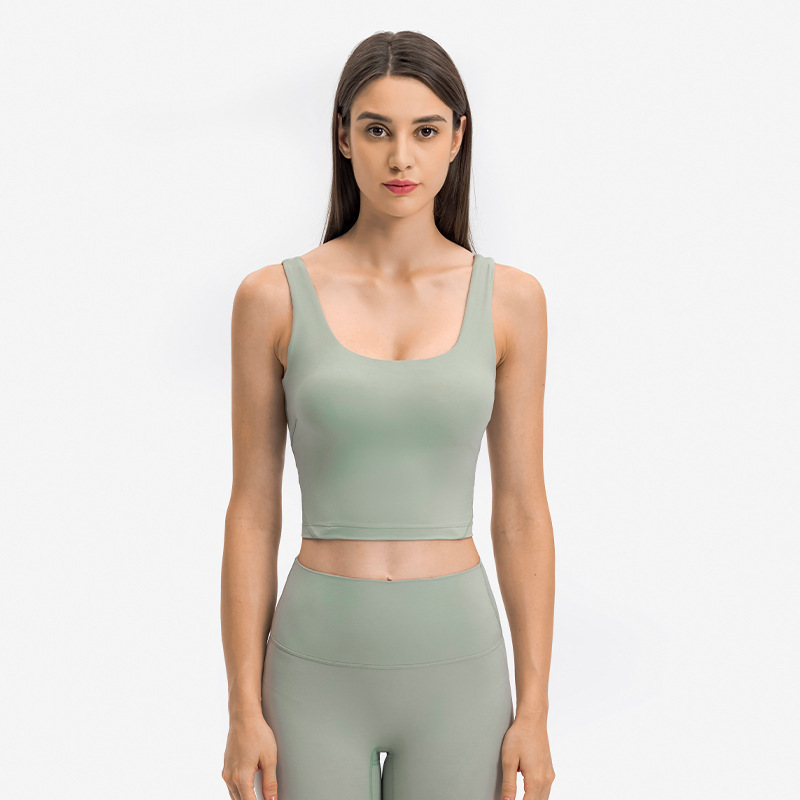 A generation of new upgraded nude skin-friendly sports vest women with chest pad U-shaped beauty back fitness yoga bra