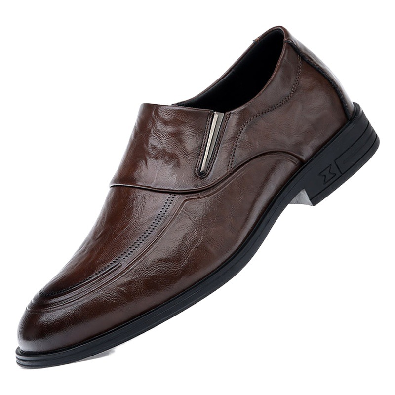 Slip-On Men's Shoes Genuine Leather 2025 Spring New Breathable Slip-On Flat-Heeled Business Formal British Casual Small Leather Shoes