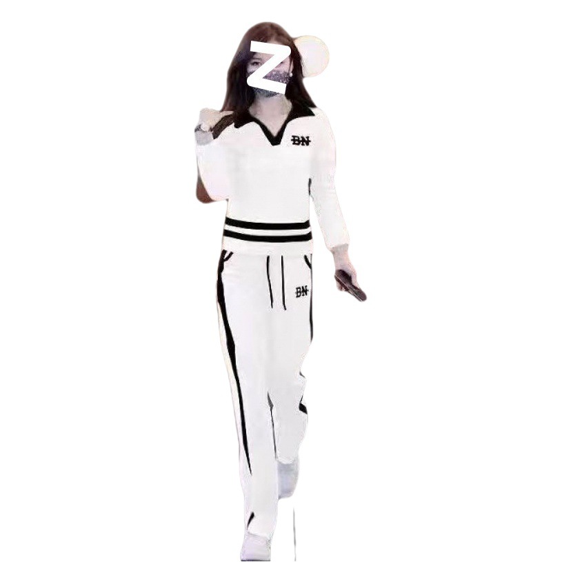 Spring and autumn two-piece women's casual fashion suit women's 2023 autumn new all-match straight trousers two-piece suit fashion