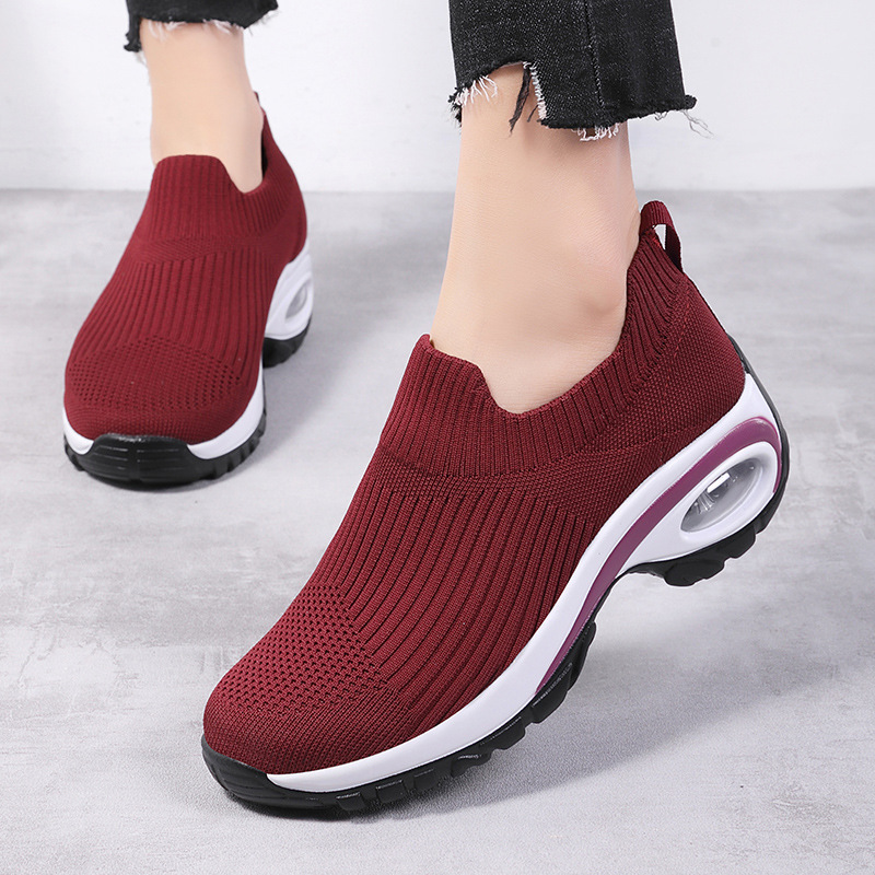 Picture of Autumn Casual Women's Shoes, Foreign Trade Air-Cushion Sneakers, Fly-Knit Breathable Lightweight Slip-On Women's Sneakers