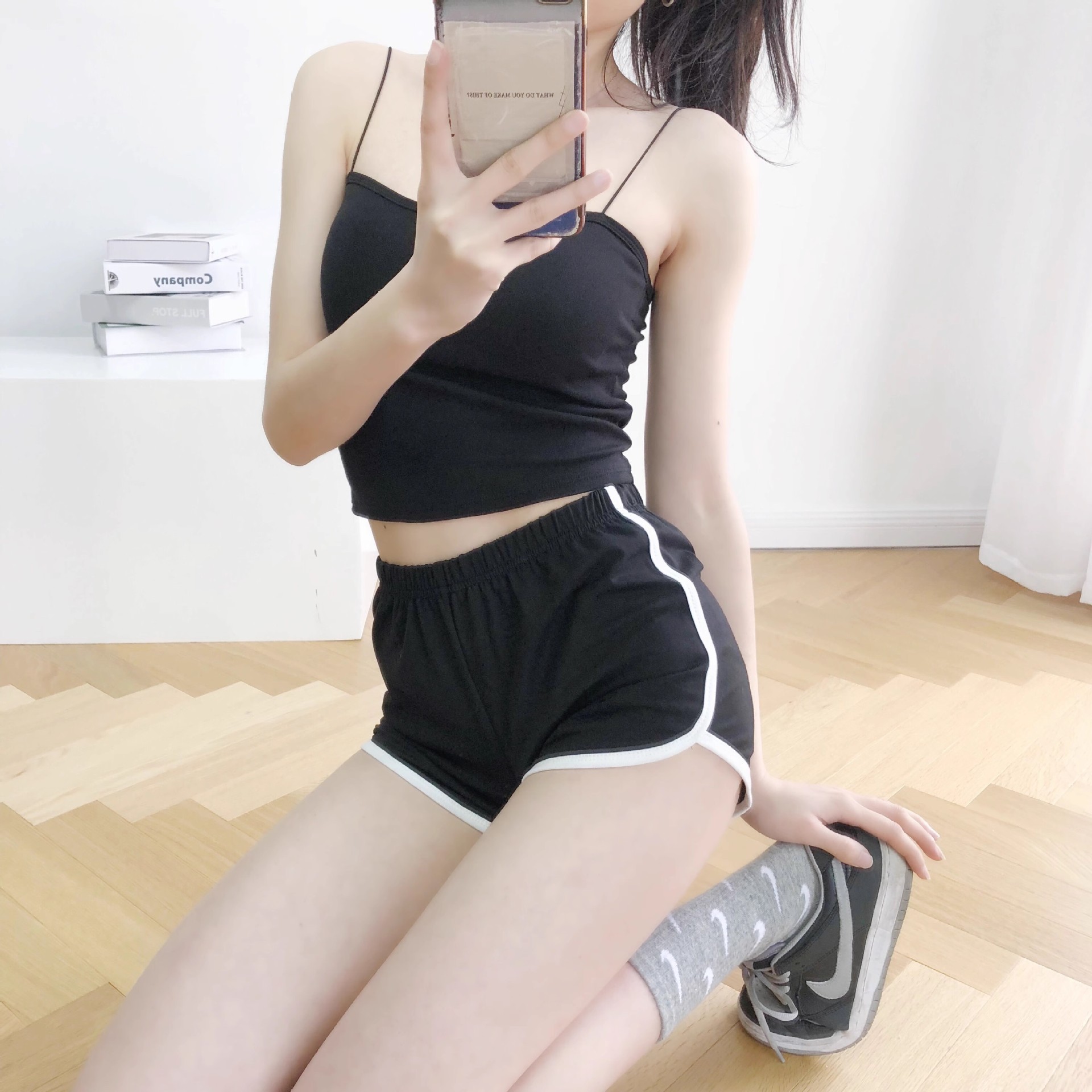 2024 Summer New Fitness Running Sports Shorts Women's Summer Sexy Shorts Outer Wear Korean Style Wide Leg Hot Pants
