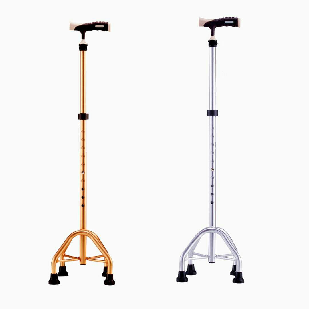 Aluminum Alloy walking stick four-corner four-claw walking stick adjustable height walking aid for the elderly and disabled