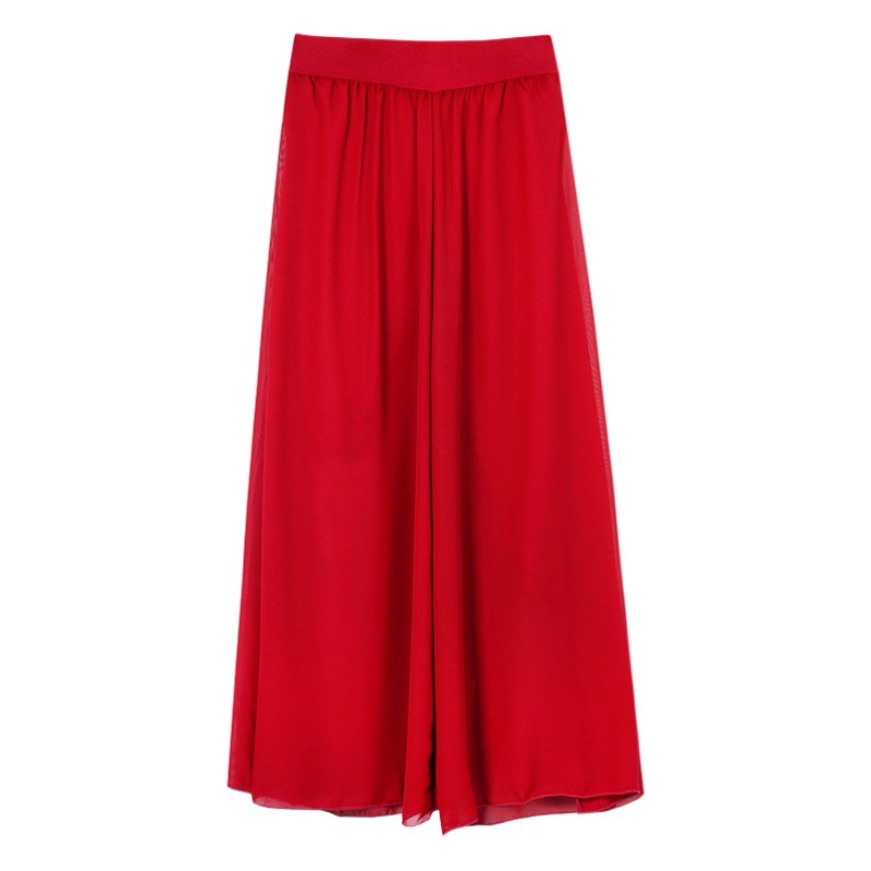 Classical Dance Wide-Leg Pants Skirt Women's Chiffon High-Waisted Loose and Elegant Double-Layer Performance Adult Modern Practice Clothing