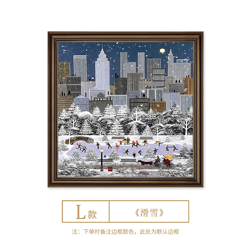 Picture of Winter Lights Hanging Painting Christmas Decorative Painting American Entrance Entrance Auschle Murals Bedroom Painting Restaurant High-level Oil Painting