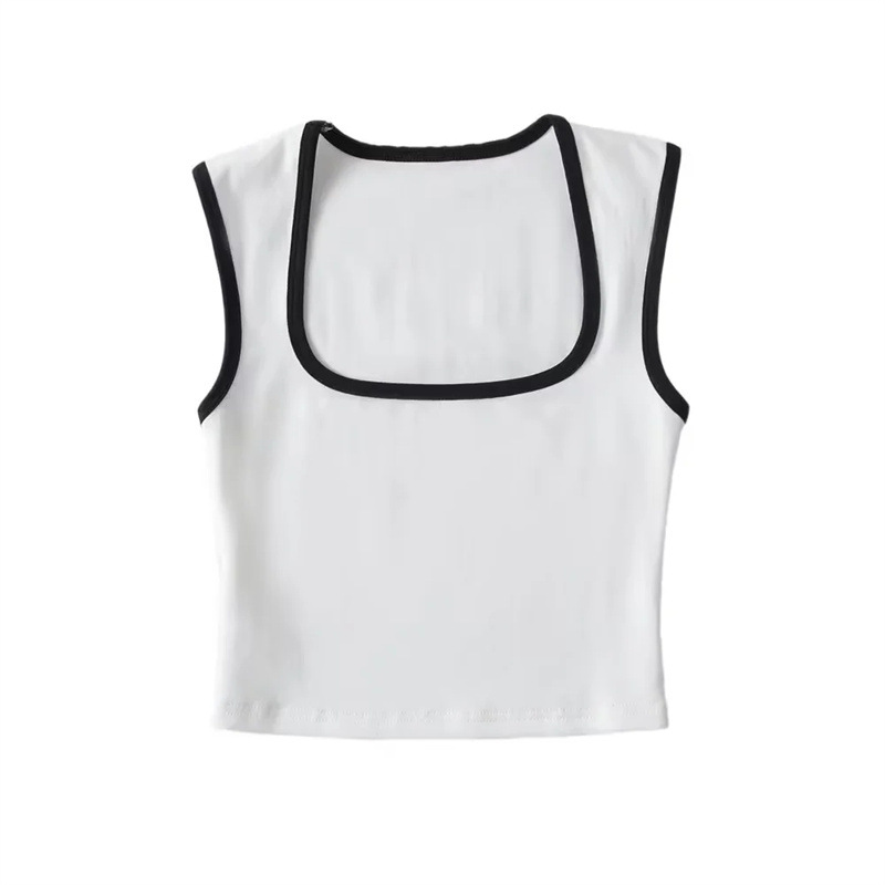 Picture of American style personalized street fashion sexy hot girl vest fashionable contrast color design short slimming inner wear for women