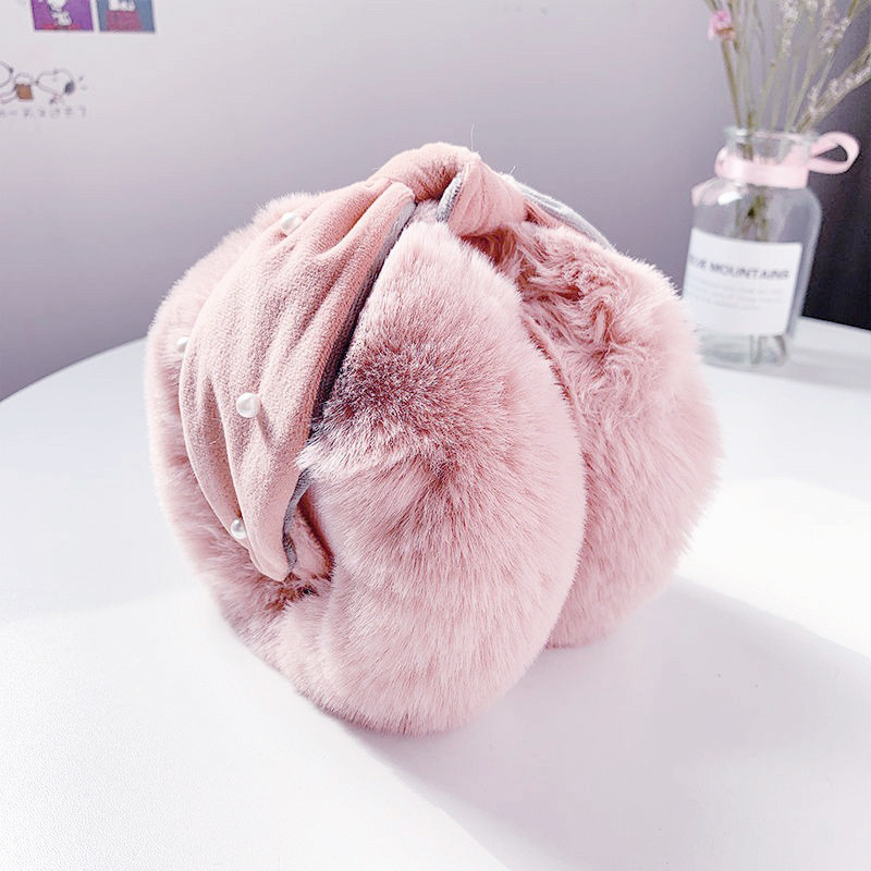 Picture of MEETSUNNY Sweet Girl Ear Warm Winter Cycling Commuter Ear Protection Plush Ear Bag Thickened Warm Earmuffs Women
