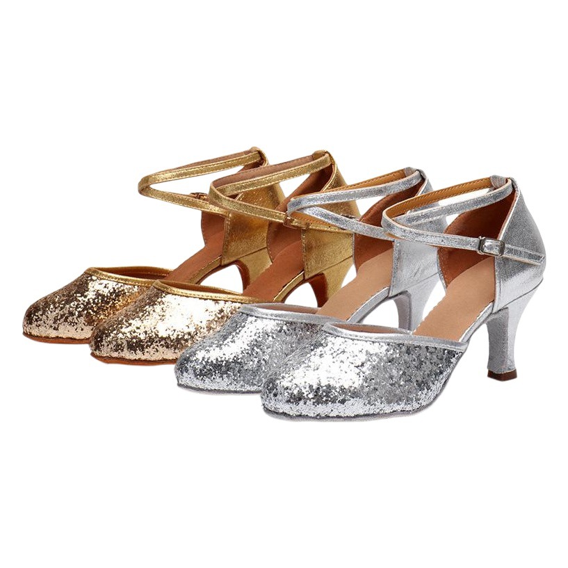 Women's Adult Modern Dance Shoes Hollow Foot Latin Dance Shoes High Heeled Square Dance Shoes Stage Performance Shoes