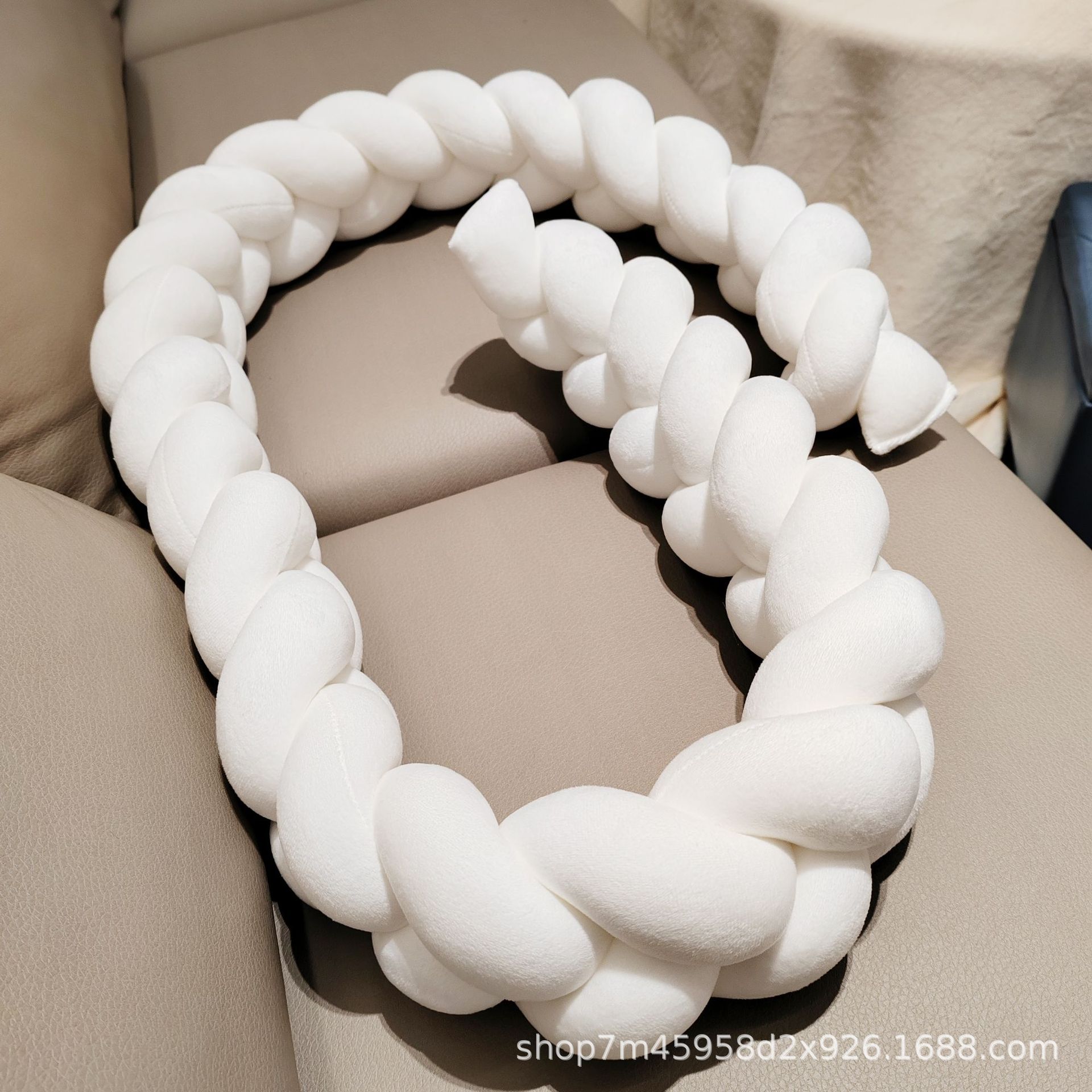 Picture of Baby Bed Circumference ins New Hand-Woven Long Knotted Ball Three-strand Brait Anti-collision Soft Bag Baby Bed Circumference