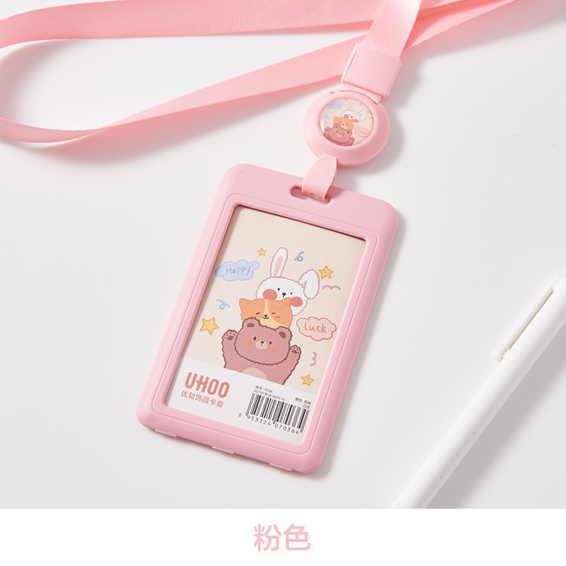 Picture of Youhe 7036 Cartoon Card Set Primary School Children's Plastic Meal Card Anti-loss Pick-up and Pick-up Chest Card Stretchable School Card for the Opening Season