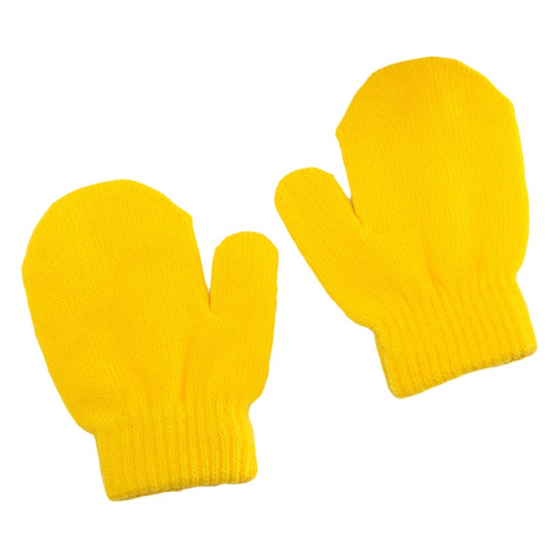 Wholesale Children's Winter Warm Monochrome Knitted Gloves Kindergarten Children Multicolor Various Bag Gloves