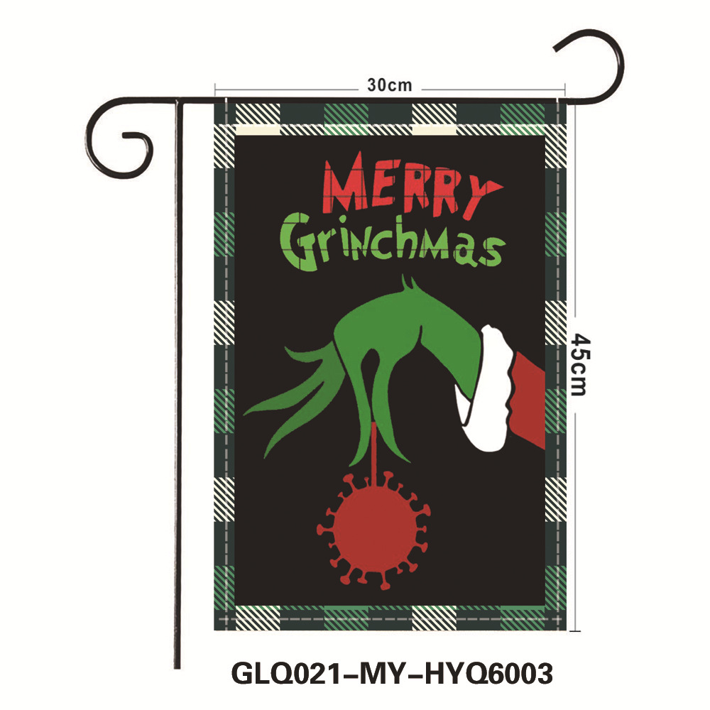 Picture of Amazon New Grinch Christmas Garden Flag Merry Grinchmas Green Hair Monster Flag