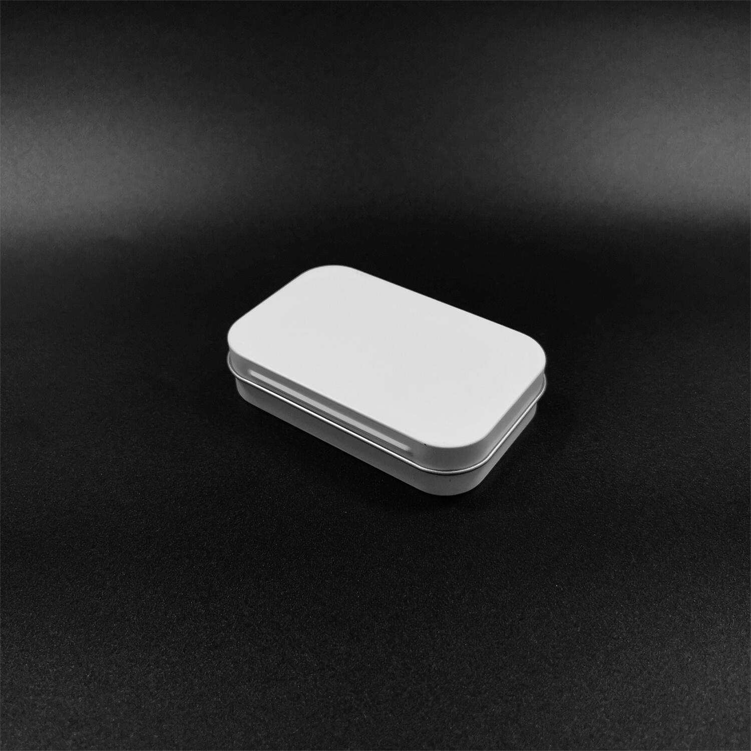 Picture of Square Iron Box Packaging in stock Silver White Push-pull Flip Instagram Small Iron Box with Window Opening Tinplate Box Iron Box