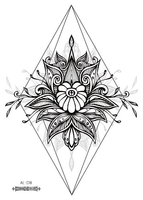 Picture of Cross-border New Waterproof Chest Tattoo Sticker Original Big Figure Sexy Flower Arm Tattoo Sticker Disposable Tattoo Sticker