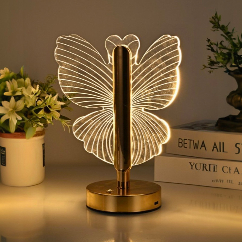 Cross-border New Creative Decorative Table Lamp Bedside High-level Nordic Butterfly Decorative Table Lamp Bedside Nightlight