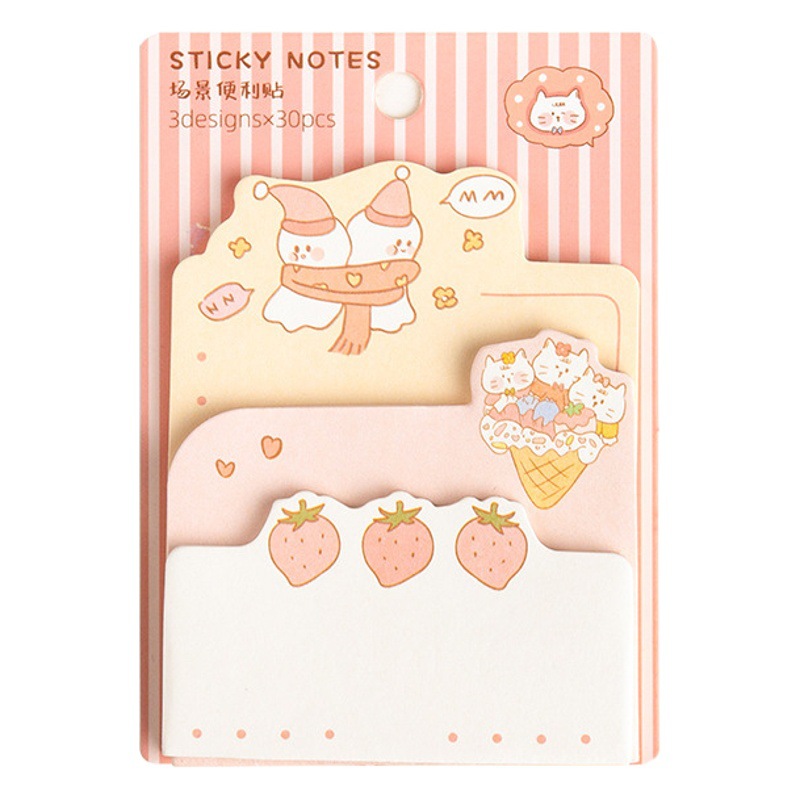 ins cute special-shaped sticky note combination student small prize cartoon N times note note paper 90 pieces message note