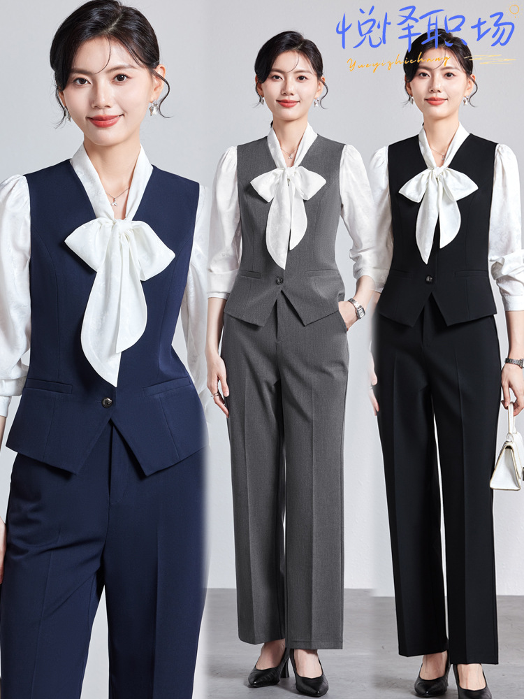 Picture of Women's waistcoat professional suit 2024 new 4S store hotel front desk reception tooling temperament waistcoat overalls women