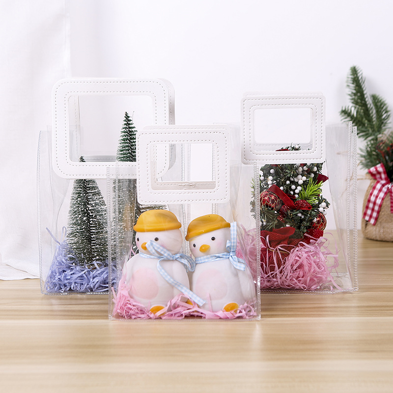 Spot PVC handbag wholesale gift wedding candy gift bag wedding hand bag hand gift transparent packaging bag ins