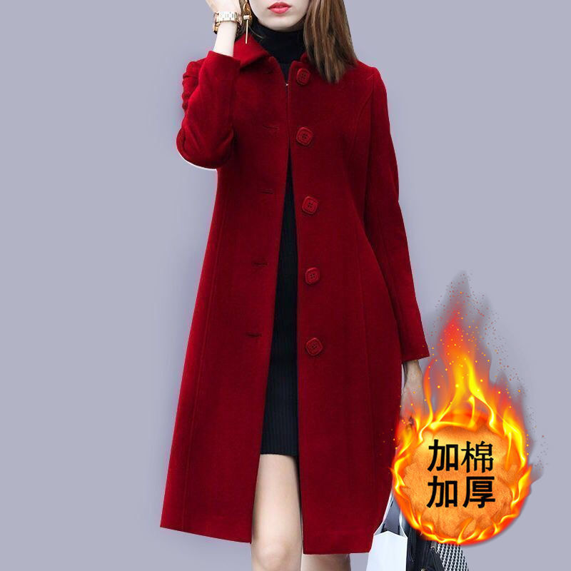 Picture of Woolen Coat Women's Mid-length British Style New Slim-fit Woolen Coat Women's Slim-fit Woolen Suit