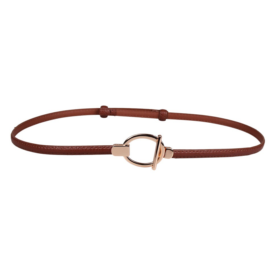 New Adjustable Women's Circle Buckle Belt Thin Belt Sweet Skirt Belt Buckle All-match Hook Buckle Cross-Border