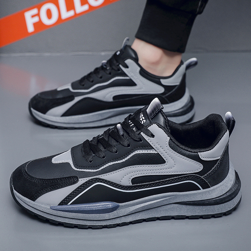 2025 spring new breathable casual fashion running sneaker trend all-match thick-soled men's father fashion shoes