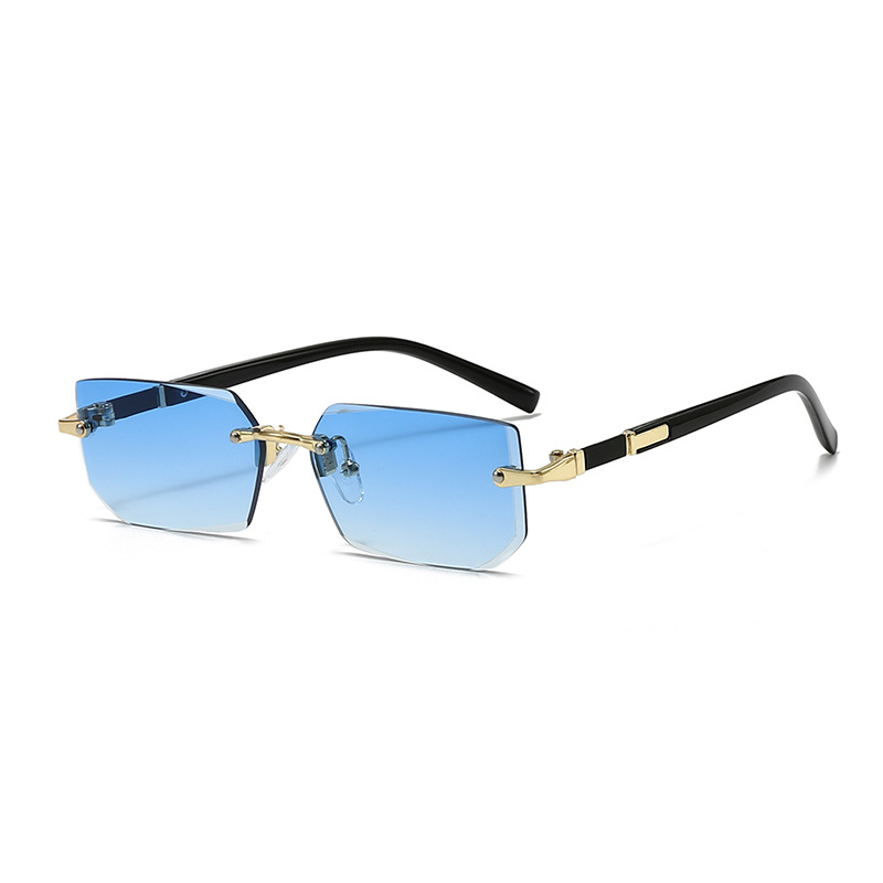 Picture of New Rimless Fashion Sunglasses European and American Trendy Cut-Edge Sunglasses Personalized Jelly Color Sunglasses Rimless Sunglasses