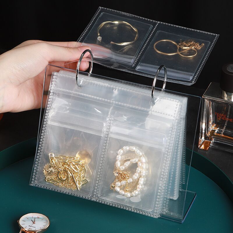 Anti-oxidation Jewelry Storage Box Earrings Ear Studs Necklace Box Swing Desktop Earrings Ring Transparent Storage Bag Artifact
