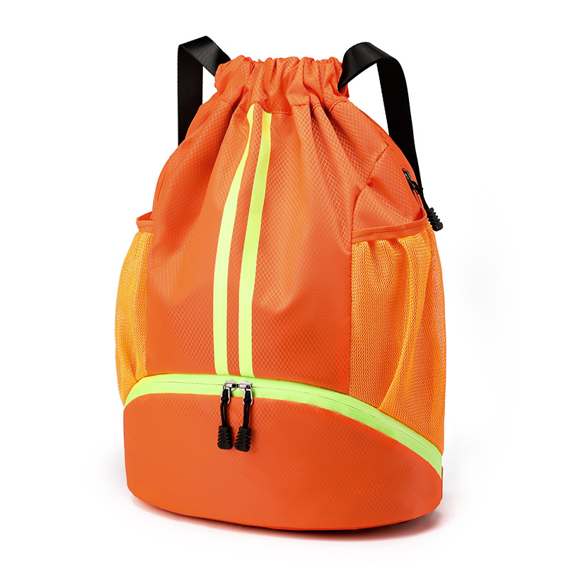 Picture of Basketball Bag Dry and Wet Separate Swimming Bag Bundle Pocket Drawstring Backpack Men's Basketball Bag Ball Bag Student Portable Schoolbag