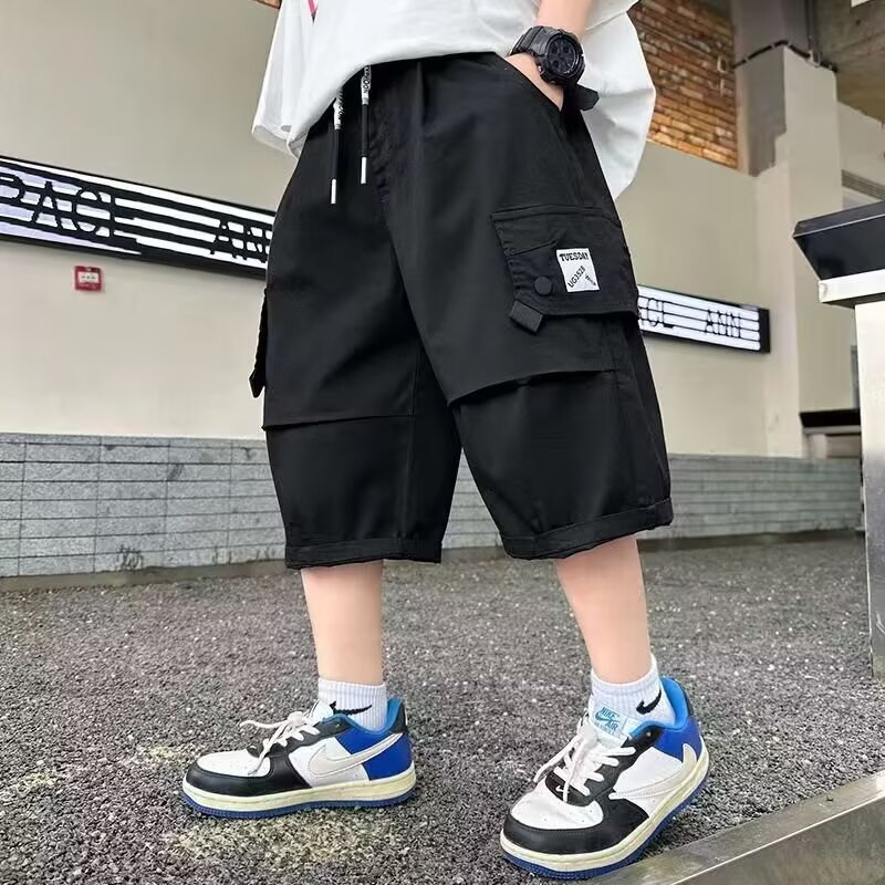 Cross-Border Boys' Cargo Shorts Summer Thin Pants 2025 New Children's Summer Loose Knee-Length Shorts Trendy